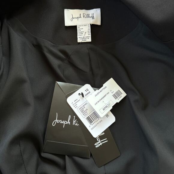 Joseph Ribkoff Classic Black Woven Blazer Gold Zippers Size 10 NWT - Picture 9 of 12